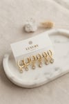 Kalp Zirkon Taşlı Gold Renk Pirinç Set Küpe