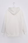 Kanguru Cepli Kapşonlu Armalı Sweat -Ekru-Kapşonlu Sweatshirt-357-3046-R07
