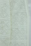 Kare Desenli Ajurlu Salaş Triko Hırka -Beyaz-Hırka-109-1212-R02