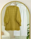 Kare Desenli Yırtmaçlı Yumoş Triko Tunik -Yağ Yeşili-Tunik-295-4510-R72