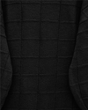 Kare Desenli Yırtmaçlı Yumoş Triko Tunik -Siyah-Tunik-295-4510-R01