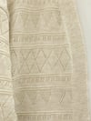 Karışık Desenli Ajurlu Triko Hırka  -Taş-Hırka-109-9881-R43
