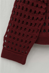 Kayık Yaka Ajurlu Triko Kazak -Bordo-Kazak-109-0987-R04