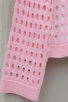 Kayık Yaka Ajurlu Triko Kazak -Pembe-Kazak-109-0987-R20