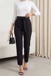 Kemerli Bilek Pantolon -Siyah-Pantolon-186-037-R01