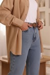 Kemerli Kot Pantolon -Açık Mavi-Kot Pantolon-318-4801-R25