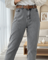 Kemerli Kot Pantolon -Füme-Kot Pantolon-318-4801-R18
