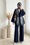 Kemerli Pantolonlu Kimono Takım  -Laci-Takım-307-0047-R03