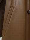Kemerli Yan Cepli Deri Trenckot -Taba-Trençkot-197-2801-R12