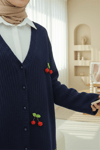 Kirazlı Top Düğmeli Triko Hırka -Laci-Hırka-295-1292-R03