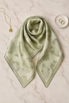 Klasik Damask Desenli Soft Eşarp -Zeytin yeşili