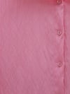 Klasik Yaka Boydan Düğmeli Oval Kesim Gömlek -Pembe-Gömlek-138-5963-R20