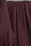 Kol Manşeti Volanlı Bol Paça Pantolonlu Kemerli Jakarlı Gofre Takım -Bordo-Takım-407-3928-R04