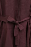 Kol Manşeti Volanlı Bol Paça Pantolonlu Kemerli Jakarlı Gofre Takım -Bordo-Takım-407-3928-R04