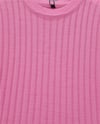 Elbise-Kolları Düğmeli Eteği Fırfırlı Triko Elbise -Pembe-295-016-R20