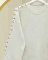 Kolları İpli Çizgili Yumoş Triko Tunik -Krem-Kazak-295-4522-R28