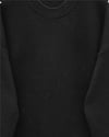 Kolları İpli Çizgili Yumoş Triko Tunik -Siyah-Kazak-295-4522-R01