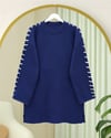 Kolları İpli Çizgili Yumoş Triko Tunik -Laci-Kazak-295-4522-R03