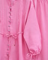 Kolu Bağcıklı Düğmeli V Yaka Tunik Pantolon Takım -Pembe-Takım-398-4018-R20