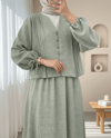 Kolu Bağlamalı Önü Düğmeli Etekli Takım    -Çağla Y.-Takım-307-2291-R70