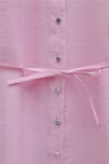 Kolu Fırfırlı Taşlı Düğmeli Bağlamalı Gömlek  -Pembe-Tunik-307-0061-R20