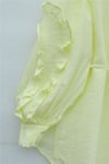 Kolu Fırfırlı Taşlı Düğmeli Bağlamalı Gömlek  -Sarı-Tunik-307-0061-R22