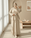 Kolu Katlamalı Beli Kemerli Yırtmaçlı Triko Takım  -Taş-Takım-295-2700-R43