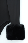 Kolu Kürklü Yarım Boğazlı Çıtçıtlı Zıbın Bluz -Siyah-Bluz-253-13103-R01