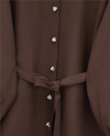Kolu Lastikli Beli Bağcıklı Uzun Müslin Tunik -Kahve-Tunik-346-12602-R15