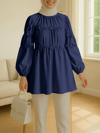 Kolu Lastikli Çiçek Detaylı Tunik -Laci-Tunik-398-1033-R03