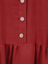 Kolu Lastikli Yarım Düğmeli Tunik -Kırmızı-Tunik-307-2208-R33