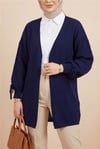 Kolu Saç Örgülü Salaş Triko Hırka -Laci-Hırka-295-03434-R03