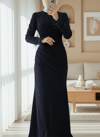 Kolu Tüylü Önü Çift Kuyruklu Abiye  -K.Laci-Abiye-316-4696-R62