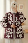 Kolu Ve Önü Nakışlı Astarlı Ceket -Mürdüm-Ceket-118-3909-R09