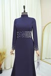 Korse Kemerli Taşlı Saten Abiye  -Laci-Abiye-316-4640-R03