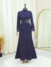 Korse Kemerli Taşlı Saten Abiye  -Laci-Abiye-316-4640-R03