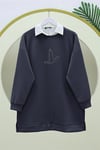 Kuş Desenli Taşlı Oysho Tunik  -Füme-Sweatshirt-104-1420-R18