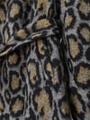 Leopar Desenli Astarlı Beli Bağlamalı Kaşe Ceket  -Gri-Ceket-138-9150-R11