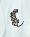 Leopar Figürlü Ve Desenli Pantolonlu Scuba Takım -Beyaz-Takım-349-6002-R02