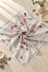 Lotus Çiçeği Desenli Soft Eşarp -Pembe