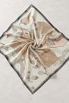 Lotus Çiçeği Desenli Soft Eşarp -Vizon