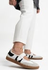 Menja Beyaz Cilt Cırt Cırtlı Babet Ayakkabı