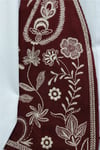 Nakışlı Fitilli Kadife Yelek -Bordo-Yelek-286-2010-R04
