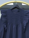 Omuz Fırfırlı Robası Dantel İşlemeli Poplin Tunik   -Laci-Bluz-307-2044-R03