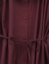 Omuzları Büzgülü Bağcıklı Gömlek Bluz -Bordo-Gömlek-432-25189-R04
