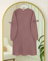 Omuzu Saç Örgülü Salaş Triko Tunik -G.Kurusu-Kazak-295-1281-R27