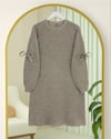 Omuzu Saç Örgülü Salaş Triko Tunik -Toprak-Kazak-295-1281-R55