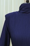 Omuzu Vatkalı Bağcıklı Bürümcük Elbise -Laci-Elbise-207-24182-R03