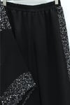 Omzu Ve Kolu Pul Payet Kemerli Pantolonlu Keten Kimono Takım  -Siyah-Takım-448-312-R01