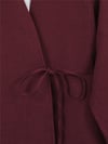 Önden Bağlamalı Pantolonlu Kimono Takım   -Bordo-Takım-223-3000-R04